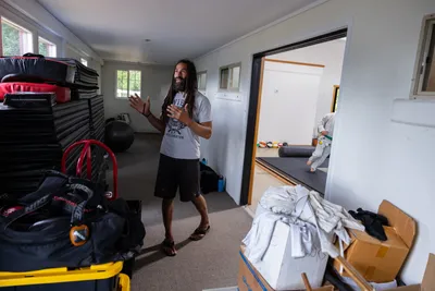 James Vanwert, martial arts fighter and trainer, spends time at the Hive, a mixed-use facility he is creating to provide an affordable meeting/performance/training space for members of the underserved BIPOC community in and around Port Townsend, Washington, on July 25, 2023.